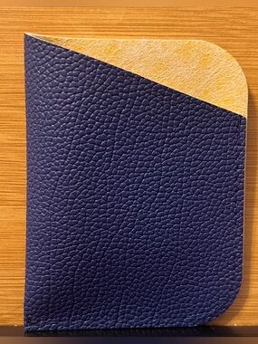 Navy Blue Leather Card Holder 3” x 4.25”